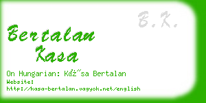 bertalan kasa business card